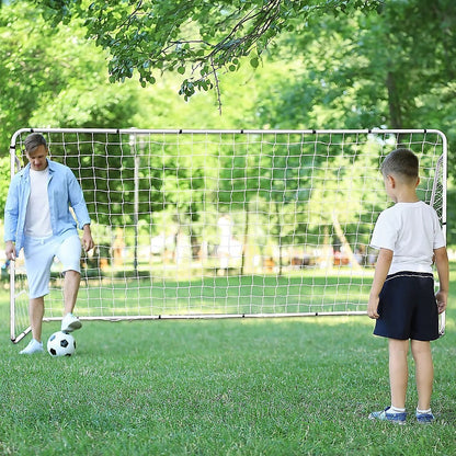 3.6m x 1.9m Portable Soccer Goal Net Steel Post Frame Backyard Football Training Set