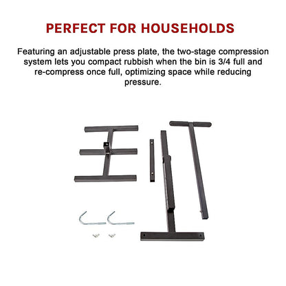 Wheelie Bin Compactor Manual Press Household Rubbish Trash Recycling Bins