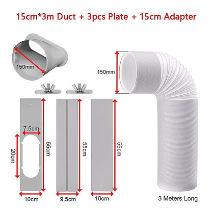 Portable Air Conditioner Window Slide Kit Part Exhaust Adaptor Hose Pipe & Plate
