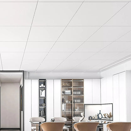 12x Smooth Drop Ceiling Tile 2ft x 2ft PVC Ceiling Panel