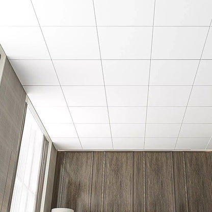 12x Smooth Drop Ceiling Tile 2ft x 2ft PVC Ceiling Panel
