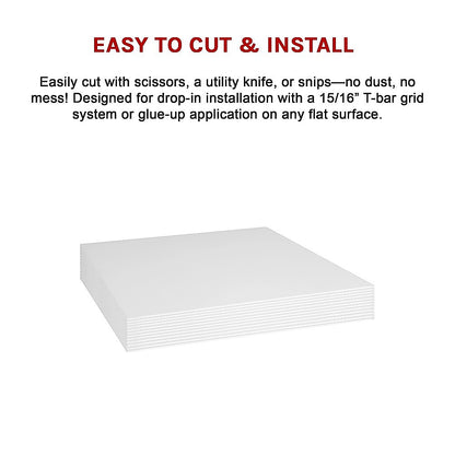 12x Smooth Drop Ceiling Tile 2ft x 2ft PVC Ceiling Panel