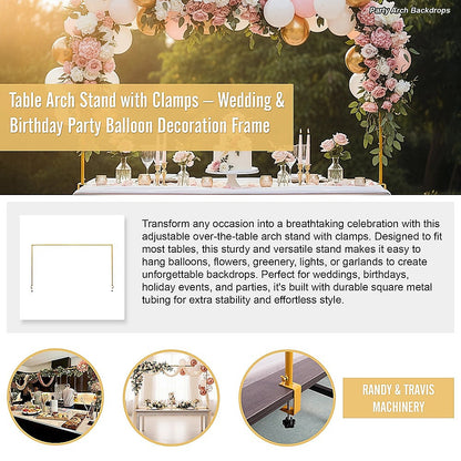 Table Arch Stand with Clamps – Wedding & Birthday Party Balloon Decoration Frame