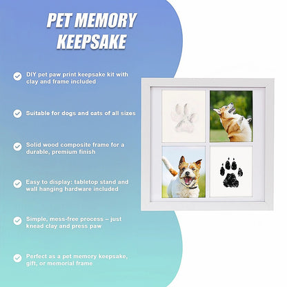 Pet Paw Print Kit DIY Photo Frame for Dogs & Cats Keepsake