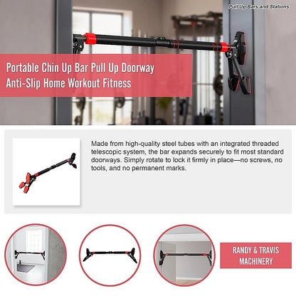 Portable Chin Up Bar Pull Up Doorway Anti-Slip Home Workout Fitness