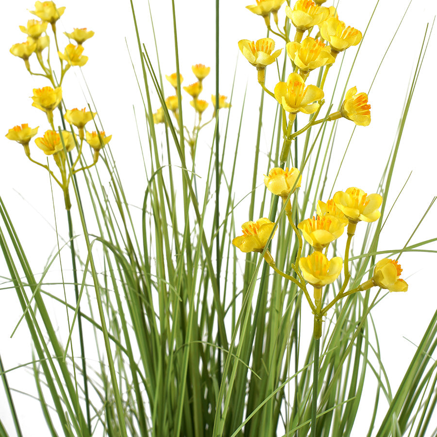 Potted Artificial Grassy Spring Wildflower 85cm
