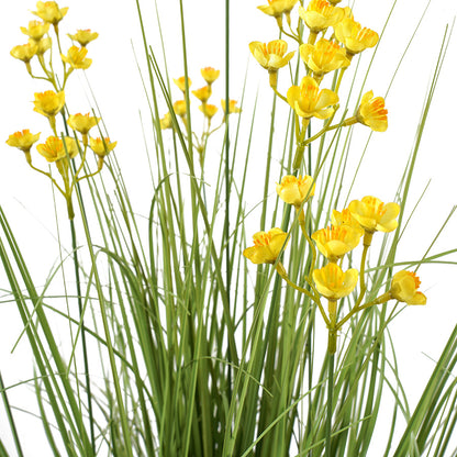 Potted Artificial Grassy Spring Wildflower 85cm
