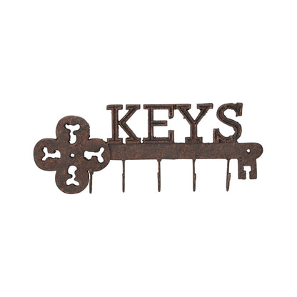 Cast Iron Trendy Wall Hanging Key w 5 Hooks 31cm