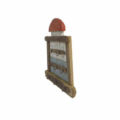 Handcraftedwall Hanging Lighthouse w 5 Hooks 38cm