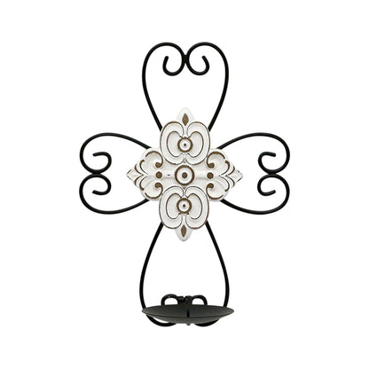 Fleur Moulded Cross Wall Sconce 33cm