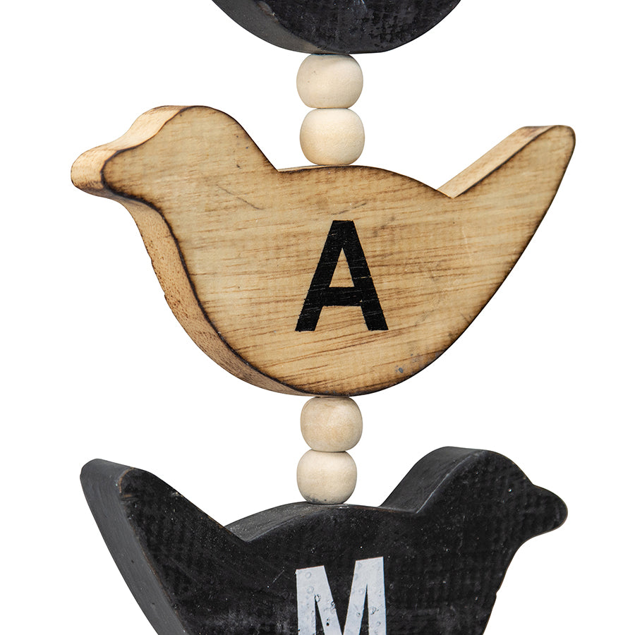 Handcrafted Hanging Bird Family Mobile 15x85cm