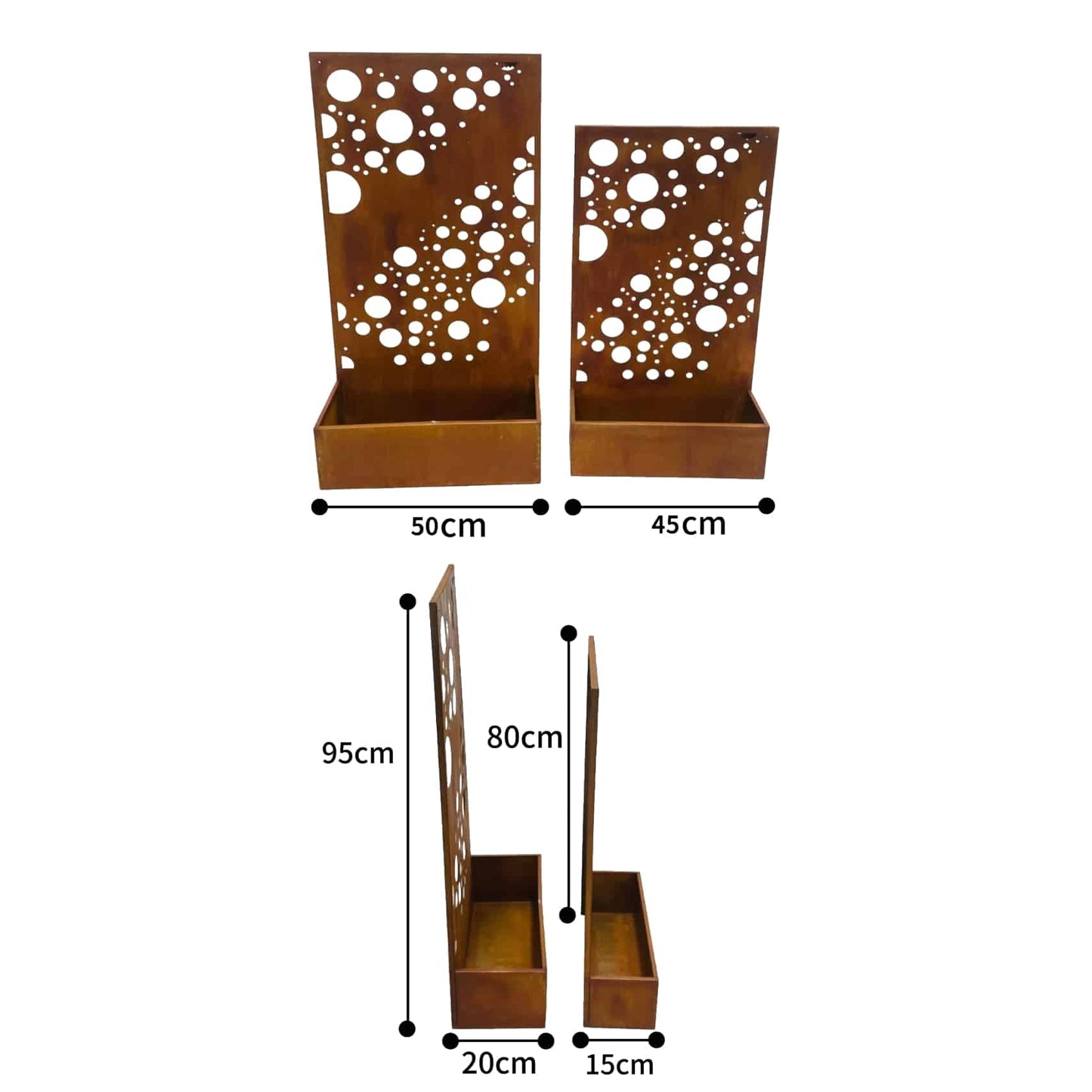 Set 2 Nested Floor/Wall 'Circles' Planters 95cm, 80cm