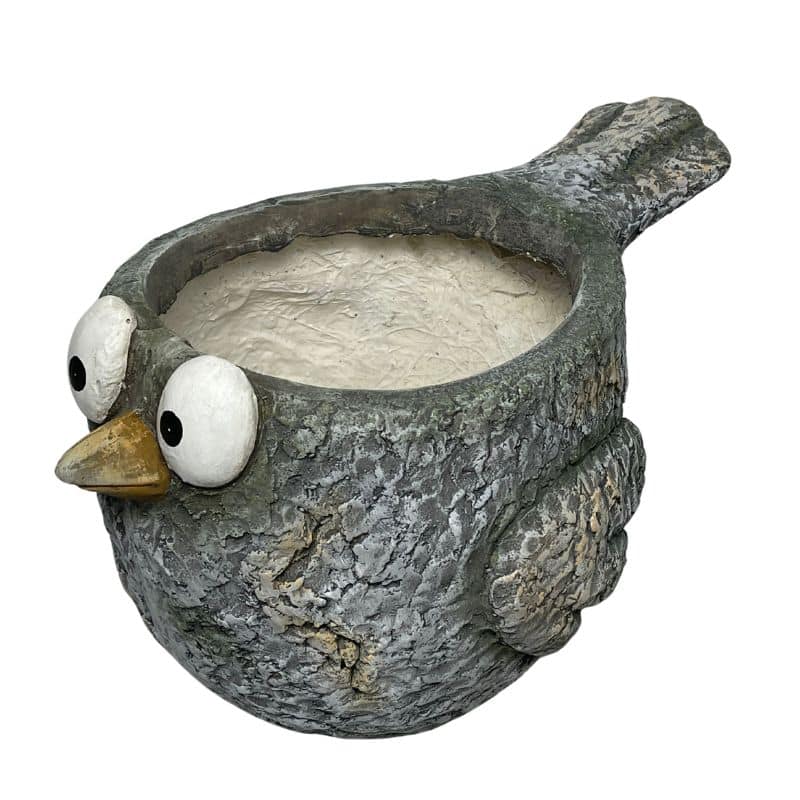 Curious Bird Planter W  Hole & Plug 41x24cm