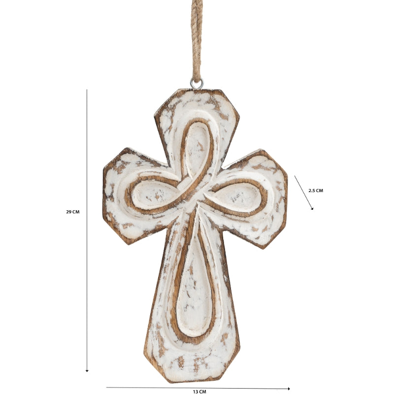 Handcrafted Angle Cross Wall Hanging 20cm