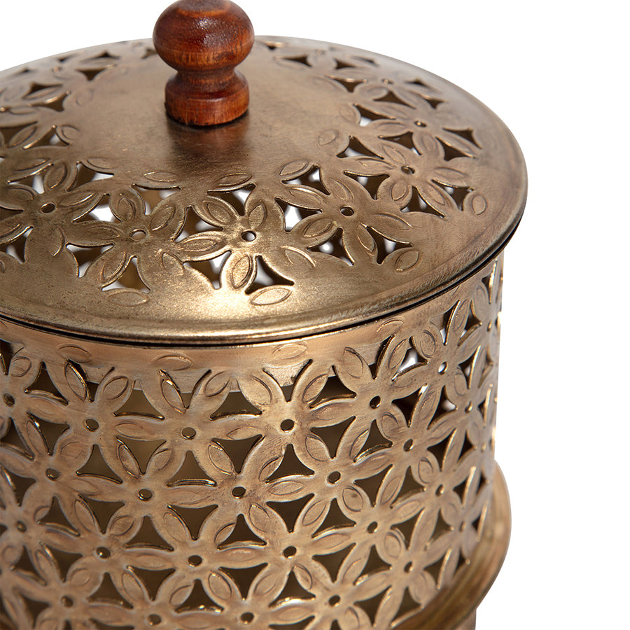 Handcrafted Round Punched Flower Box 12cm