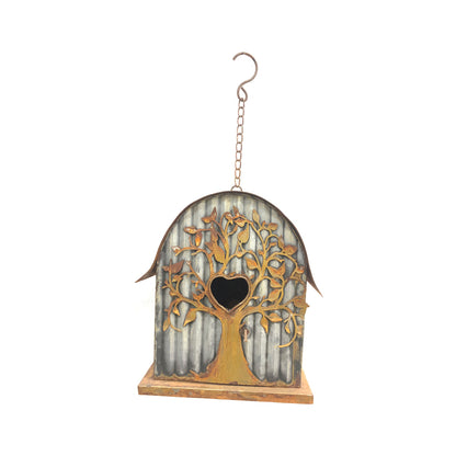 Galv & Rust Hanging Tree Birdhouse 42cm