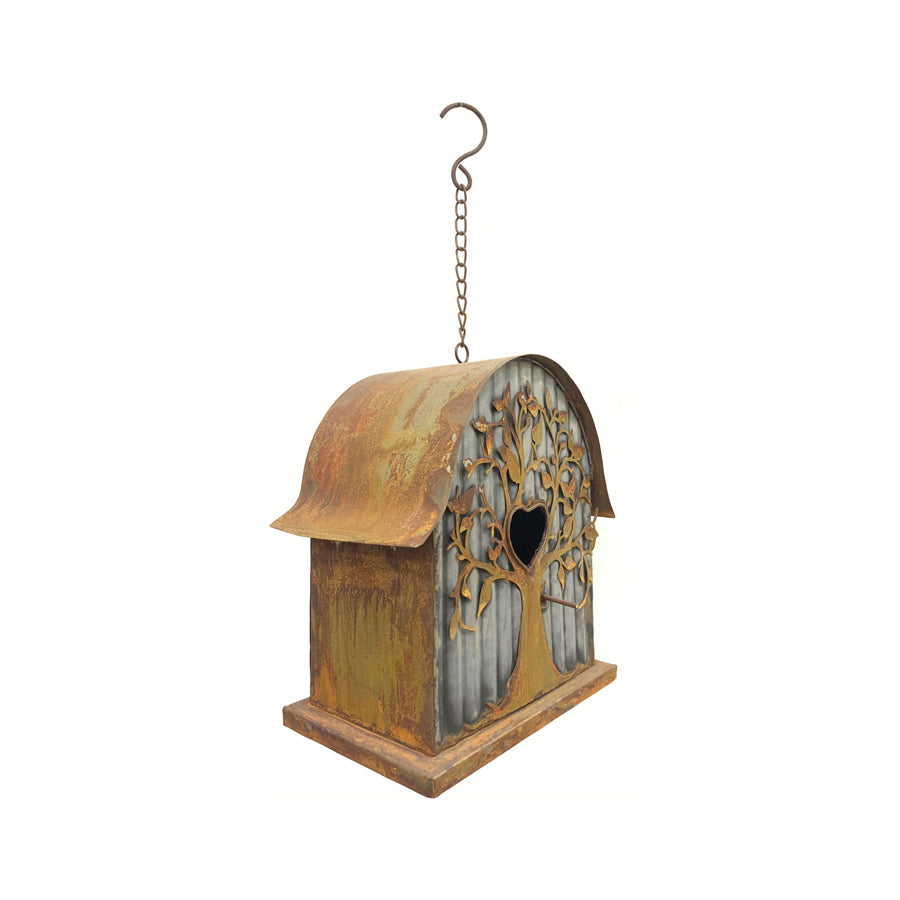Galv & Rust Hanging Tree Birdhouse 42cm