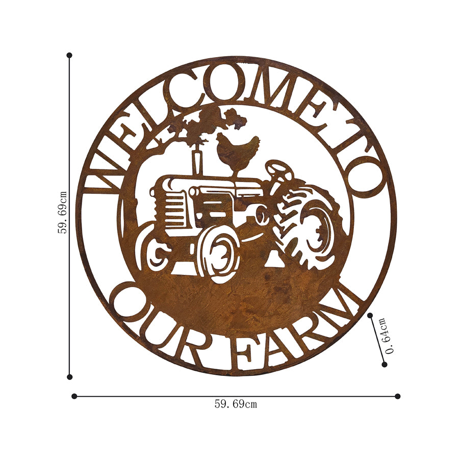 Welcome To Our Farm Laser Cut Wall Art 60cm