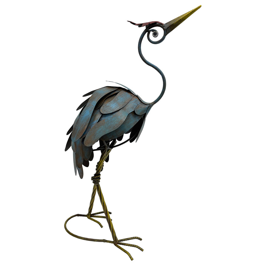 Crane Statue Looking Up 29x54cm