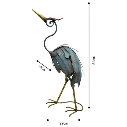 Crane Statue Looking Up 29x54cm