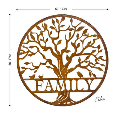 Laser Cut Round Family Tree Of Life Wall Art 50x50cm
