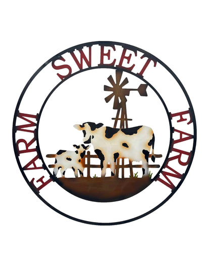 Laser Cut Cow Farm Sweet Farm Wall Art 60cm