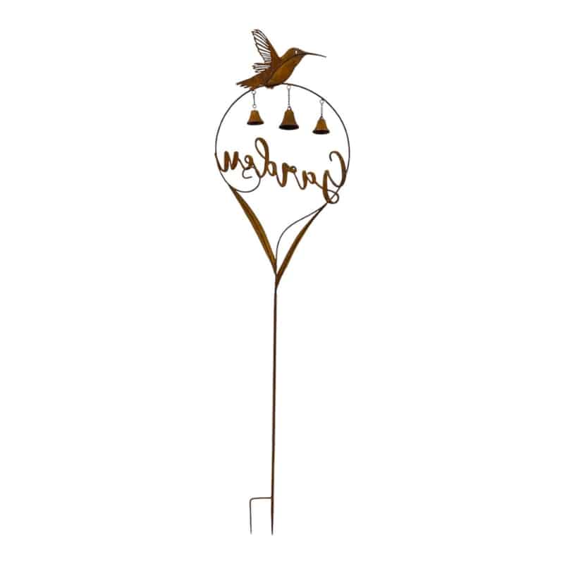 Garden' Stake w Hummingbird + Bells 158cm