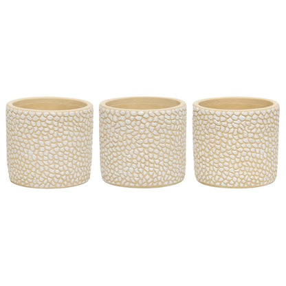 Set 3 Moulded Abstract Planters w Hole + Plug 14cm