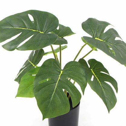 Potted Artificial Monstera Split Philodendron Plant with Real Touch Leaves 35cm