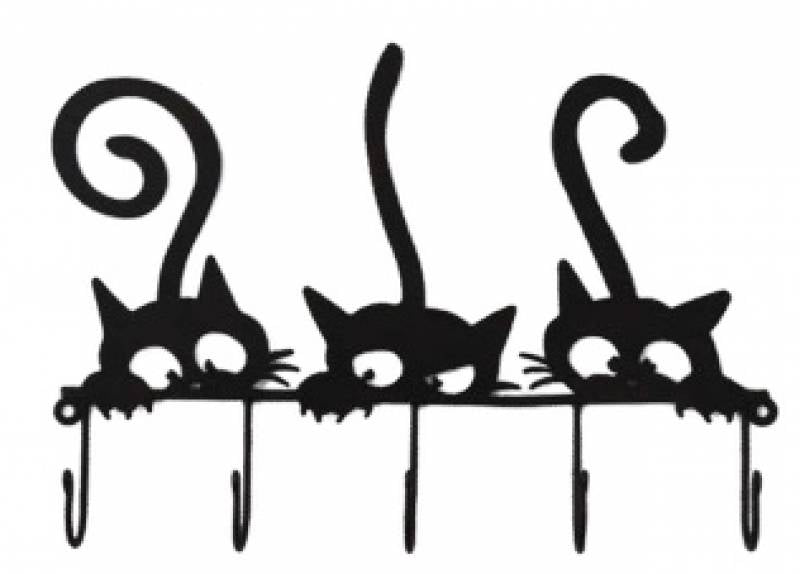 Crazy Cat Metal Hook 31x21cm