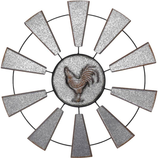 Rooster And Windill Wall Art 70x70cm