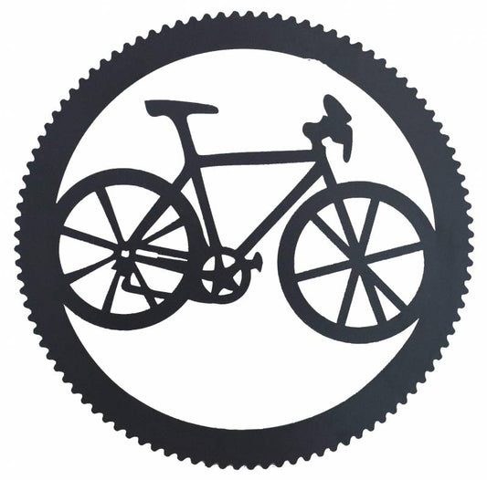 Round Bike And Cog Metal Wall Art 45x45cm