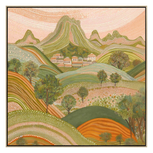 Crimson Horizon Framed Artwork 80cm