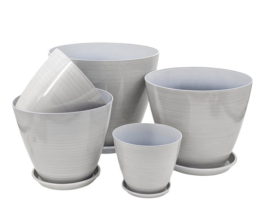 bulk 6 Brush Glazed Planter w Drainage Tray 40cm