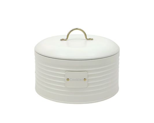 Corrugated Metal Cookie Storage Tin 21x16cm