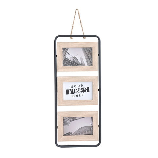 Hanging 3 Photo frame 4x6in Black & Natural 52cm
