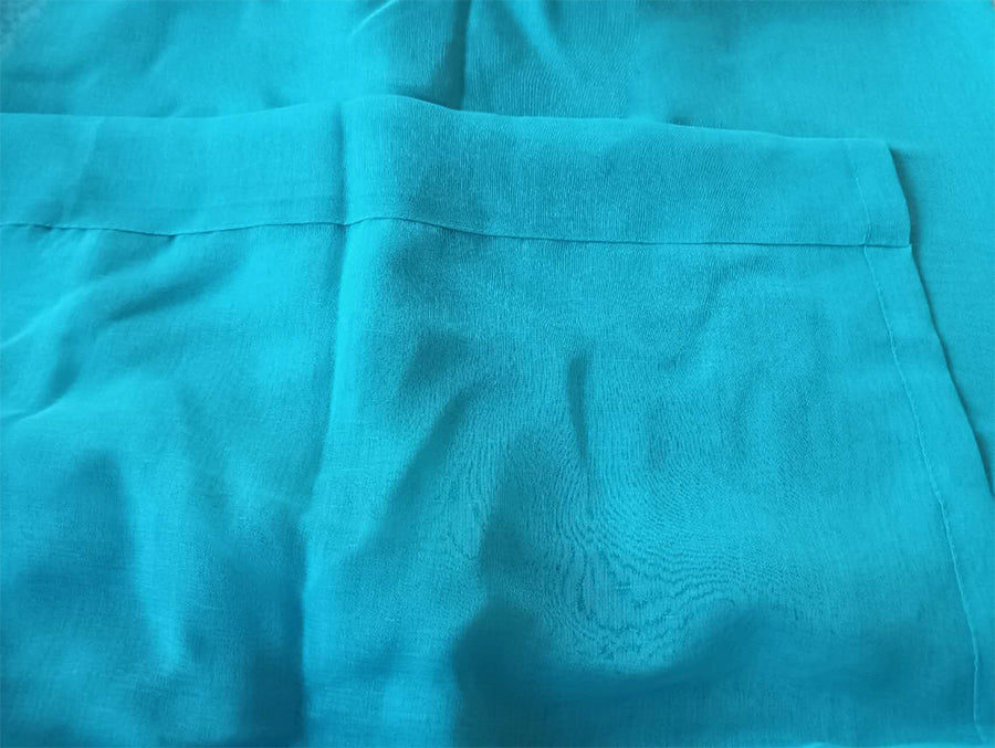 2 Long drop Sheer Voile Curtains 592cm x 270cm Drop+Hooks Pinch Pleat Lake Blue