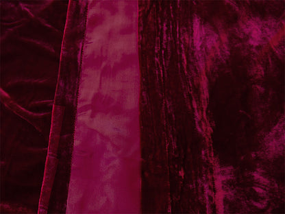 Long 4-Way Stretch Velvet Curtains 600x265cm with 30 hooks Pinch Pleat Burgundy