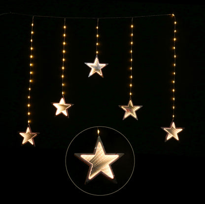 LED Infinity Stars Curtain Lights avaiable in 2 Colors - Warm White
