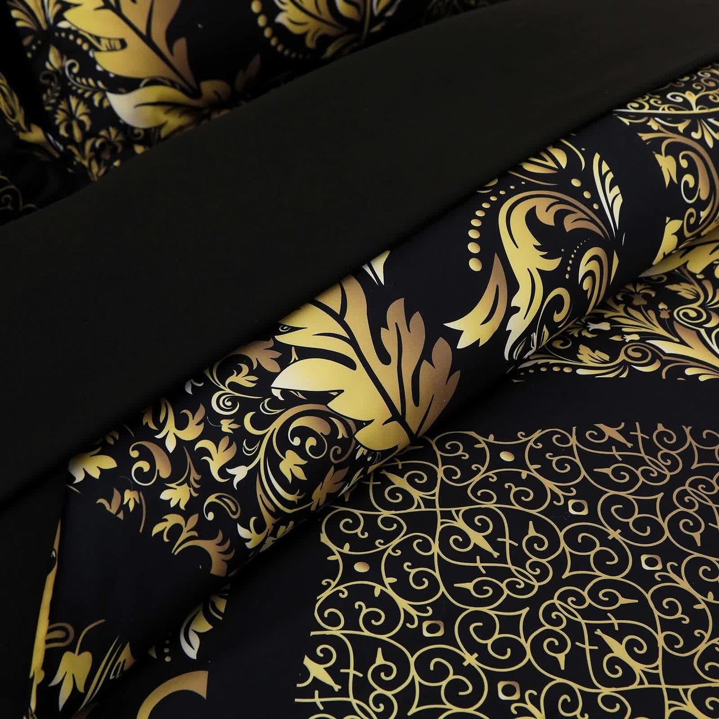 Regal Elegance Black and Gold 3 Pc Comforter & Pillow Cover Set KING