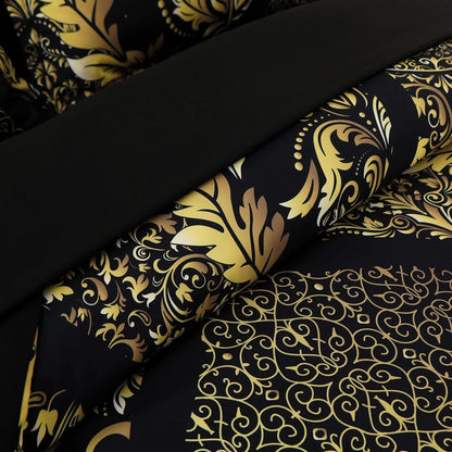 Regal Elegance Black and Gold 3 Pc Comforter & Pillow Cover Set KING