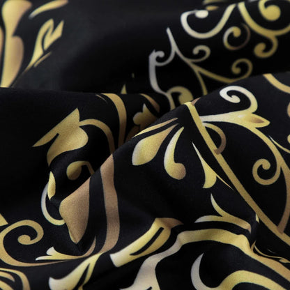 Regal Elegance Black and Gold 3 Pc Comforter & Pillow Cover Set KING