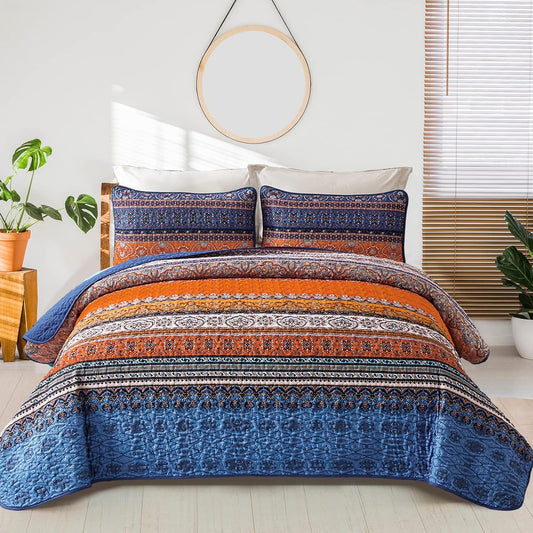Exquisite Delicate Floral Classic 3 Pc Bedspread & Pillow Cover Set