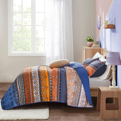 Exquisite Delicate Floral Classic 3 Pc Bedspread & Pillow Cover Set