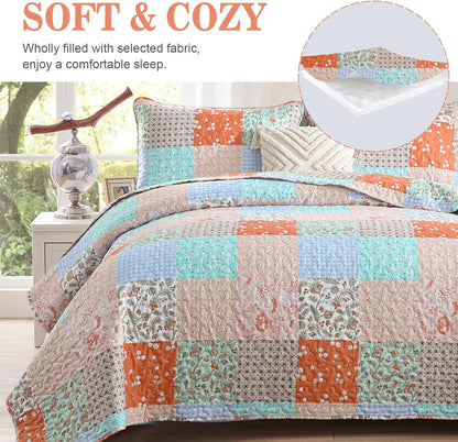 Delicate Lace Blossom Soft 3 Pc Bedspread & Pillow Cover Set