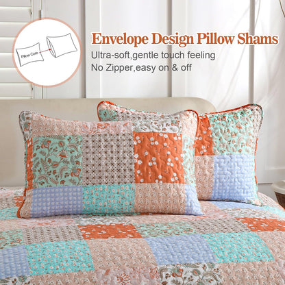 Delicate Lace Blossom Soft 3 Pc Bedspread & Pillow Cover Set