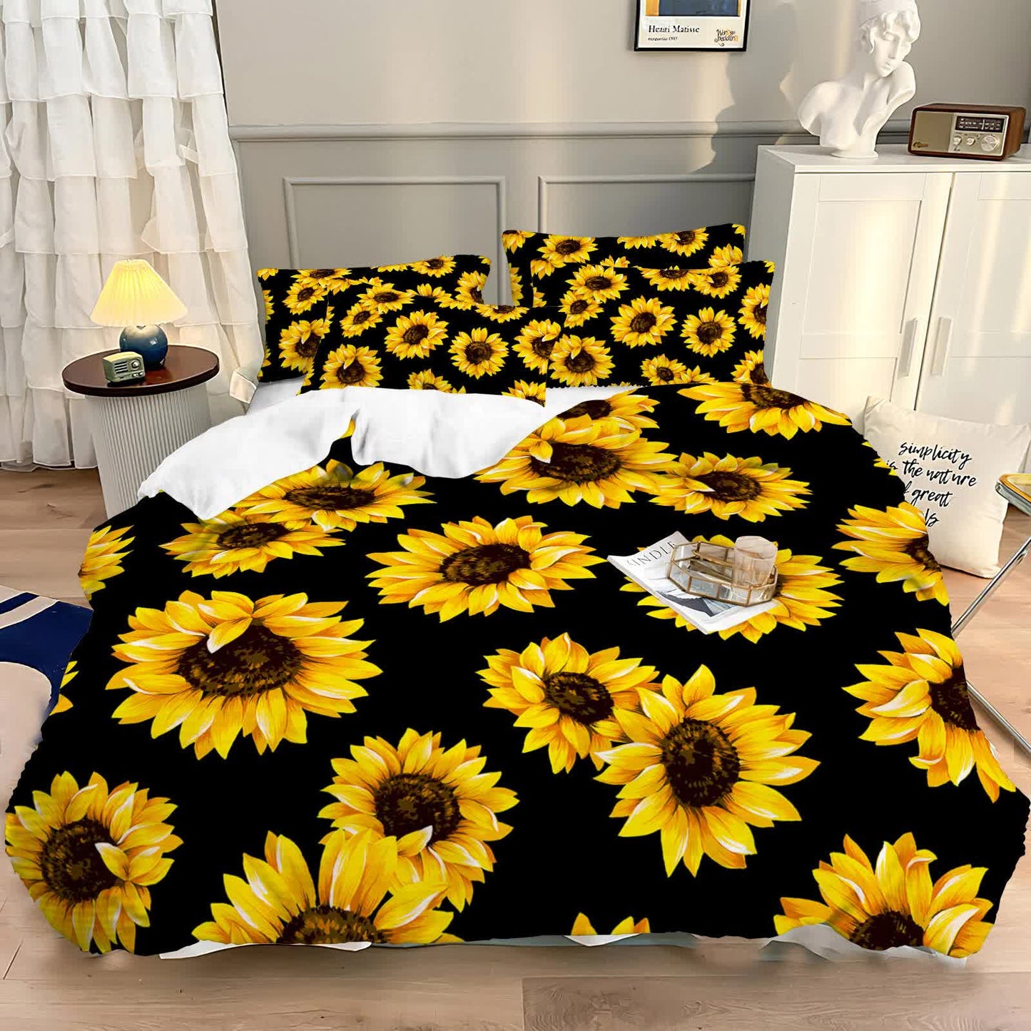 Scandi Dream soft floral Comforter Set – Soft Neutral 3‑Piece Look