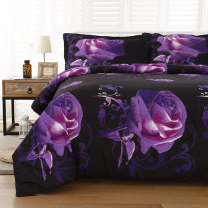 Rose Golden Hour Comforter Set – Aesthetic 3‑Piece Bedroom Mood