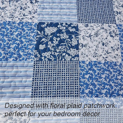 Vintage-Inspired Big Check Queen Bedding Set Cozy & Stylish