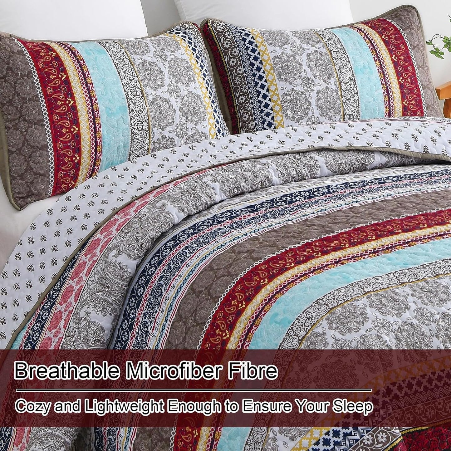 Ethereal Textured bloom 3 Pc Bedspread & Pillow Cover Set